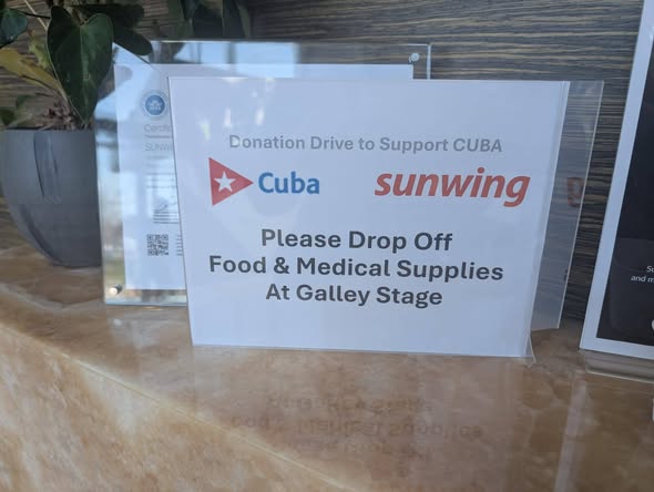 Agradecen a Sunwing Vacations y WestJet sus contribuciones humanitarias hacia Cuba